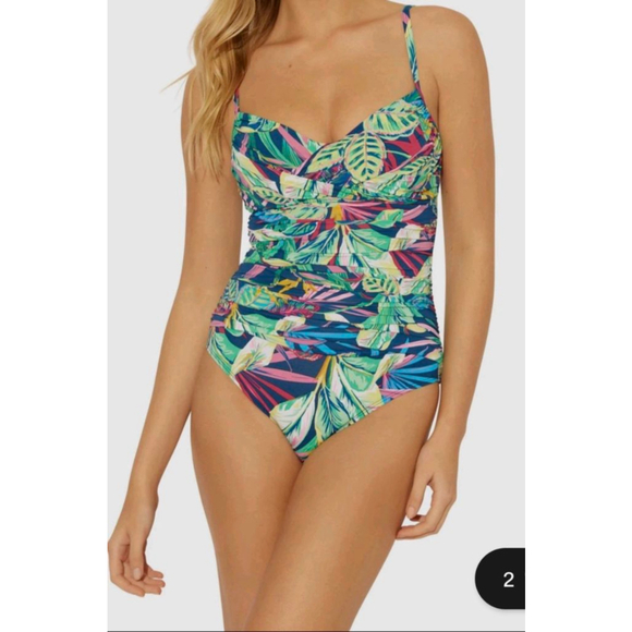 Bleu Rod Beattie Other - Women's Bleu Rod Beattie One Piece Swimsuit Size 10‎ Blue Green Floral